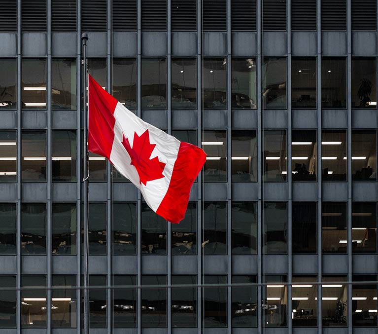 An image of the Canadian flag 